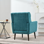 Modern Accent Chair Upholstered Foam Filled Living Room Chairs Comfy Reading Chair Mid Century Modern Chair with Chenille Fabric Lounge Arm Chairs Armchair for Living Room Bedroom (Teal) - Grand Goldman Shop
