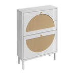 2 Door Shoe Rack, Rattan, Double Layer, Suitable for Living Room, Hallway - Grand Goldman Shop
