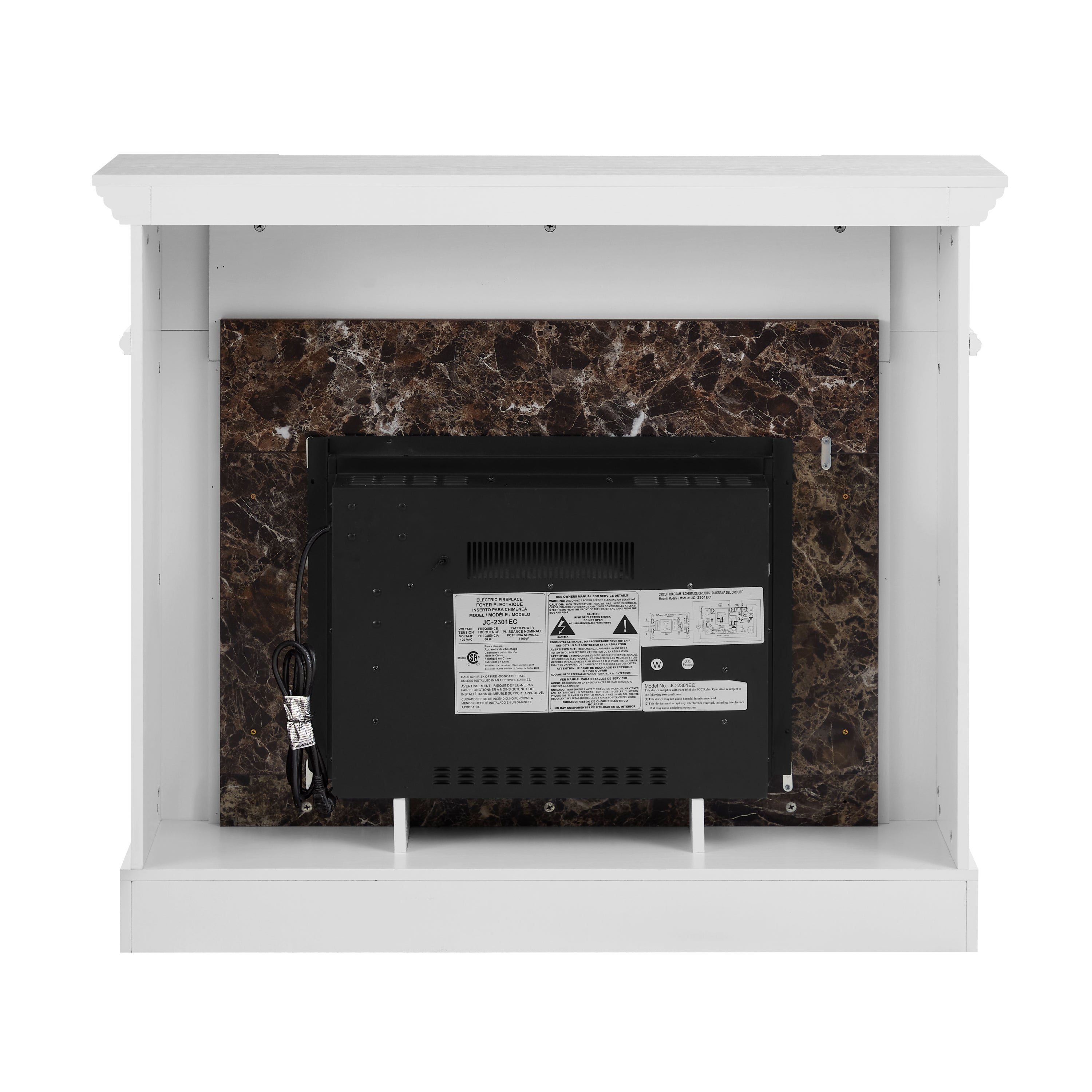 Electric Fireplace with Mantel, Fireplace Mantel, Fireplace Heater Freestanding, Realistic Stacked Stone Surround with Remote Control Timer LED Flame, White, 45.66'W*11.8'D*40'H - Grand Goldman Shop