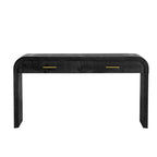TREXM Unique Retro Silhouette Console Table with Open Style, Two Top Drawers for Entrance, Dinning Room, Living Room (Antique Black) - Grand Goldman Shop