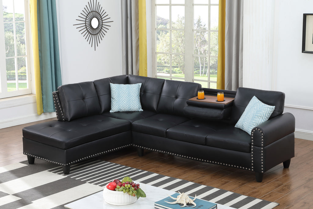 2 - Piece Irine Faux Leather Sectional Sofa - Grand Goldman Shop