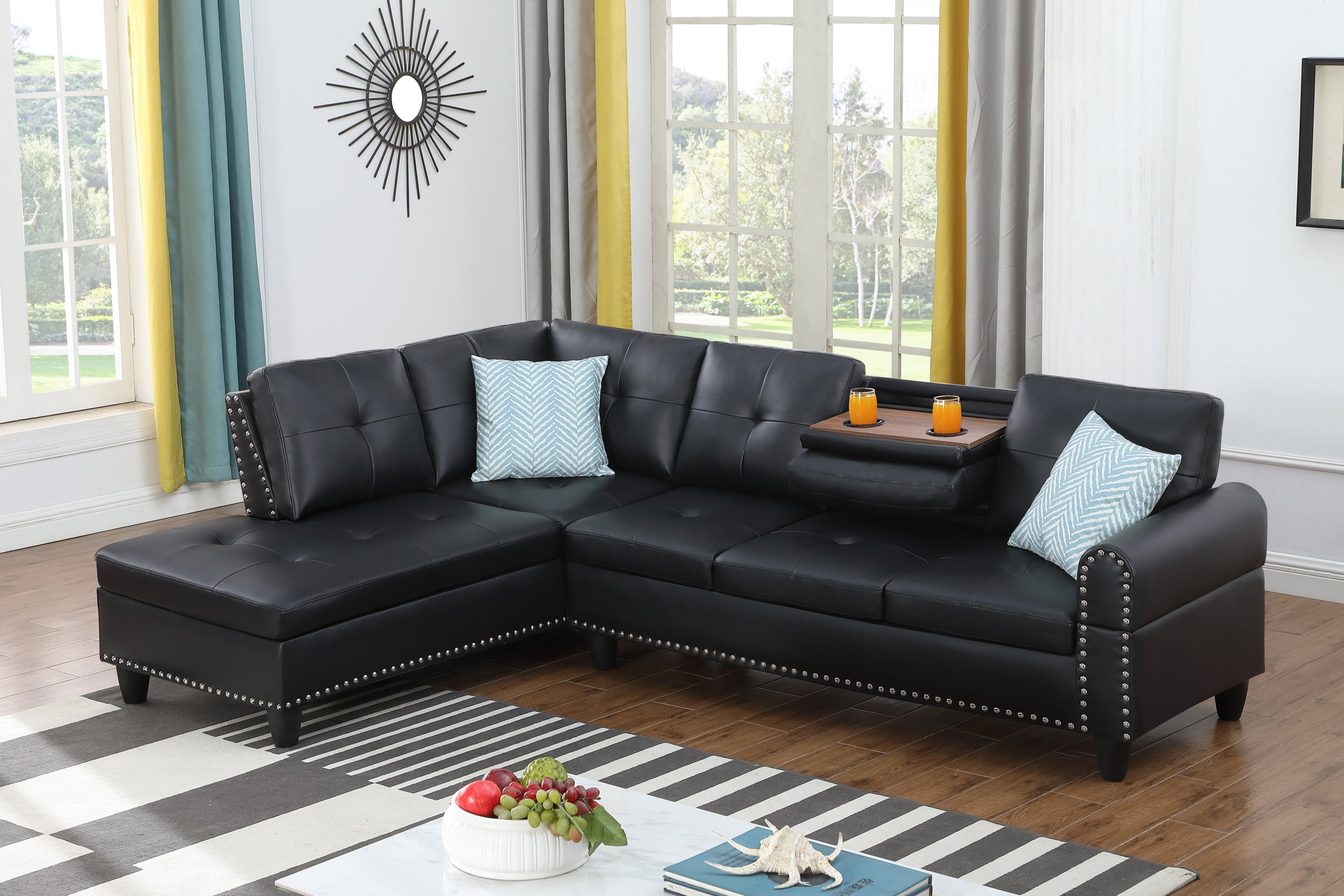 2 - Piece Irine Faux Leather Sectional Sofa - Grand Goldman Shop