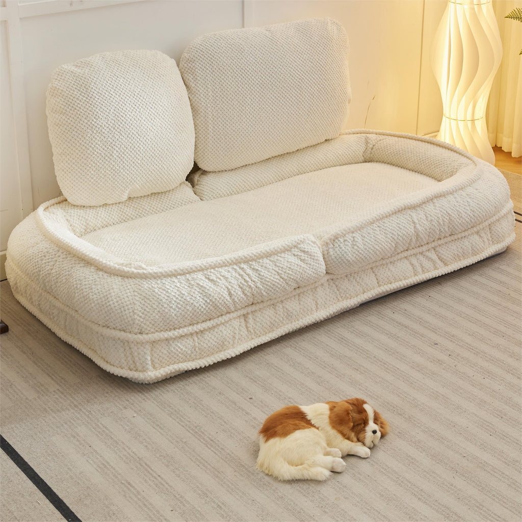 [VIDEO provided] Human Dog Bed ,Lazy Sofa Couch ,5 Adjustable Position,sit,sleep,fold,suit to put in bedroom, living room ,Space Saving Design,White - Grand Goldman Shop