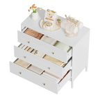 3 Drawer Dresser Chest, Modern White Storage Cabinet, MDF Wood Organizer for Bedroom, Living Room, Entryway, Small Space Furniture - Grand Goldman Shop