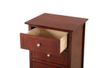 Transitional Cherry Nightstand for Bedrooms with Three Drawers and Durable Particle Board Construction - Grand Goldman Shop