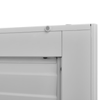 Metal Broom Closet, Garage Storage Cabinet, Tool Chest Bathroom Cabinet with Locking Doors and Wheels, Tall Utility Cabinet w