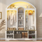Multi-functional wardrobe/entrance wardrobe, equipped with shoe racks, clothes hangers and hooks. Wardrobe - A wardrobe is made of sturdy medium-density fiberboard with modern design and practical sto - Grand Goldman Shop