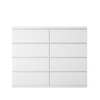8 Drawers Dresser for Bedroom, Wood Bedroom Dresser Modern Drawer Chest, 8 Chest of Drawer, Tall Dresser for Closet, Dressers Organizer for Living Room, Closet, White - Grand Goldman Shop