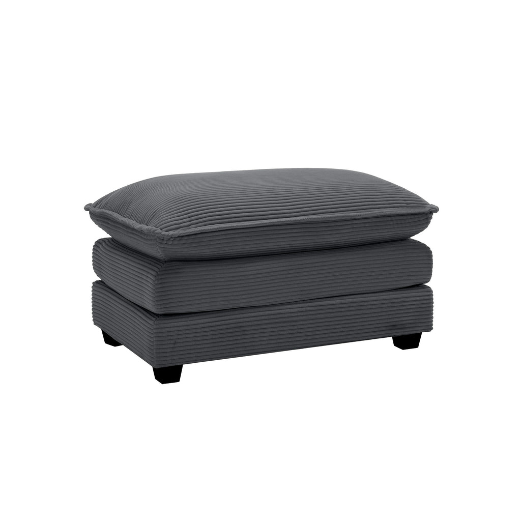 Ottoman Footstool in Corduroy Fabric, Can be Used with 2 Seater Sofas, 3 Seater Sofas and 4 Seater Sofas,Grey Corduroy Fabric - Grand Goldman Shop