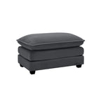 Ottoman Footstool in Corduroy Fabric, Can be Used with 2 Seater Sofas, 3 Seater Sofas and 4 Seater Sofas,Grey Corduroy Fabric - Grand Goldman Shop