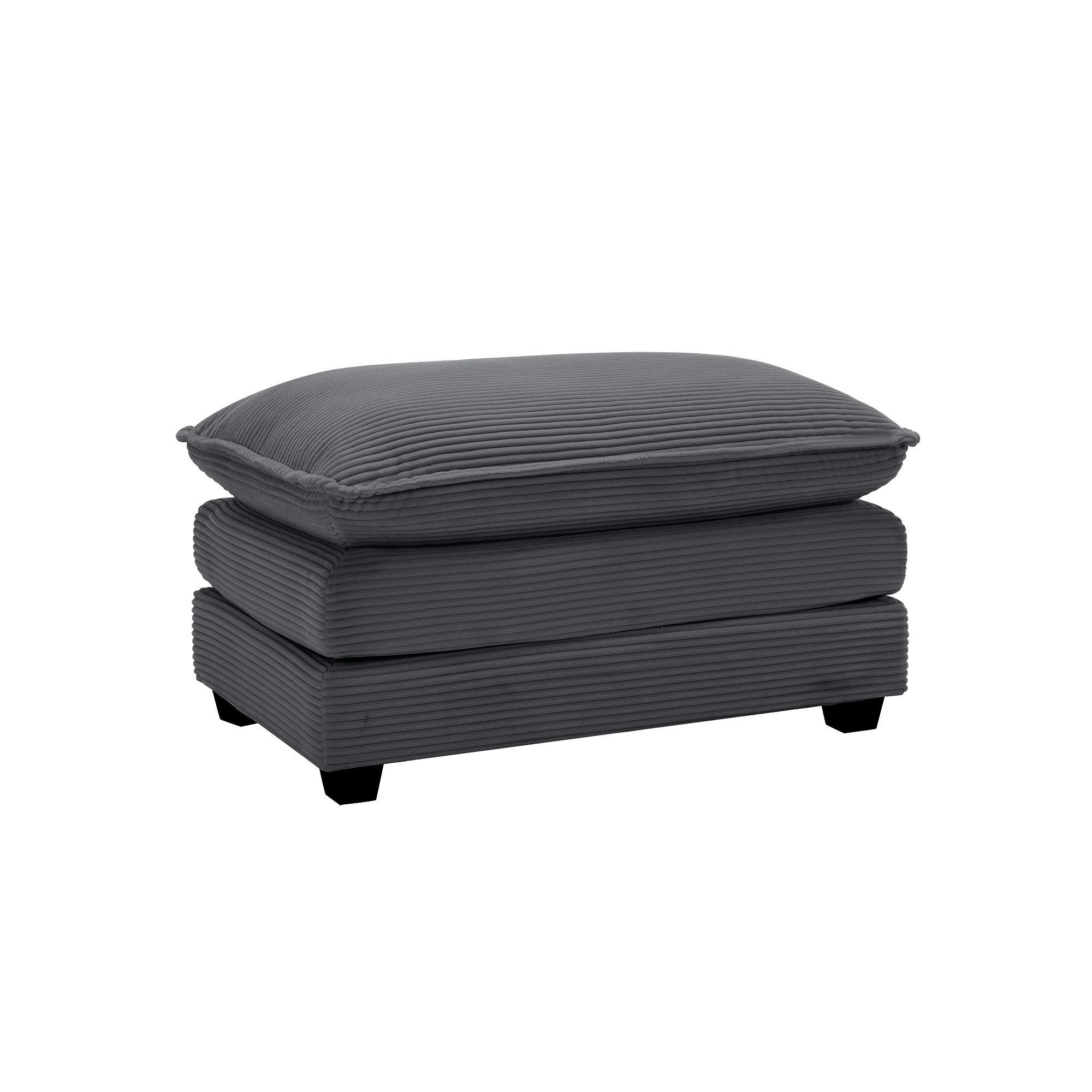 Ottoman Footstool in Corduroy Fabric, Can be Used with 2 Seater Sofas, 3 Seater Sofas and 4 Seater Sofas,Grey Corduroy Fabric - Grand Goldman Shop