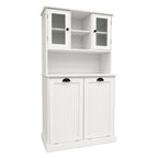 Two-Compartment Tilt-Out Dirty Laundry Basket Tall Bathroom Cabinet with 2 Adjustable Shelves-White - Grand Goldman Shop