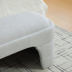 64.96'Wide Modern Upholstered Armless Upholstered Bedroom Benches End of Bed Bench for Entryway, Ottoman Foot Stool for Living Room and Bedroom, Entryway,Light gray Boucle - Grand Goldman Shop