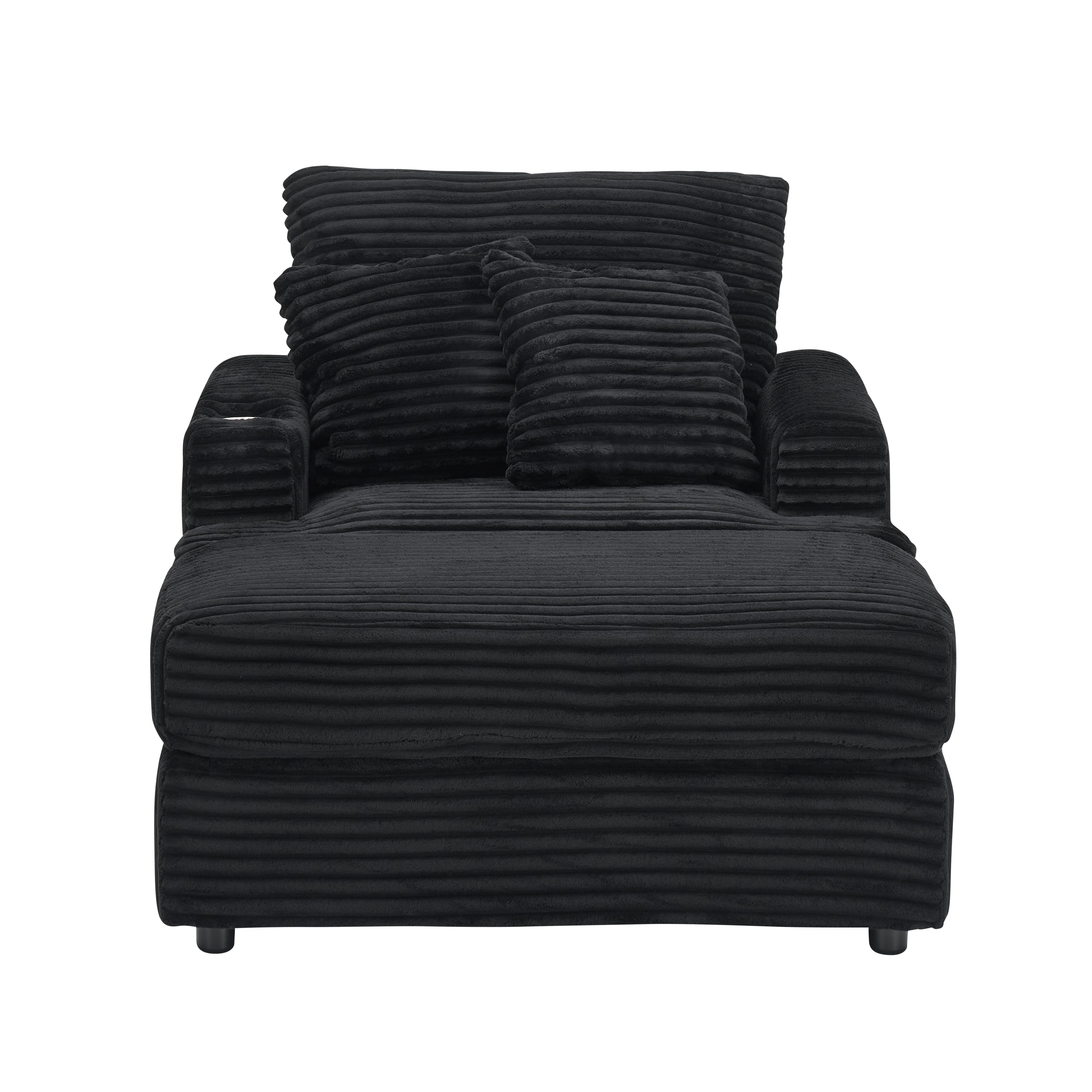 39-inch Spring upholstered armchair and Ottoman set - comfortable single sofa with cup holder and corduroy fabric, perfect for living room or bedroom - Grand Goldman Shop