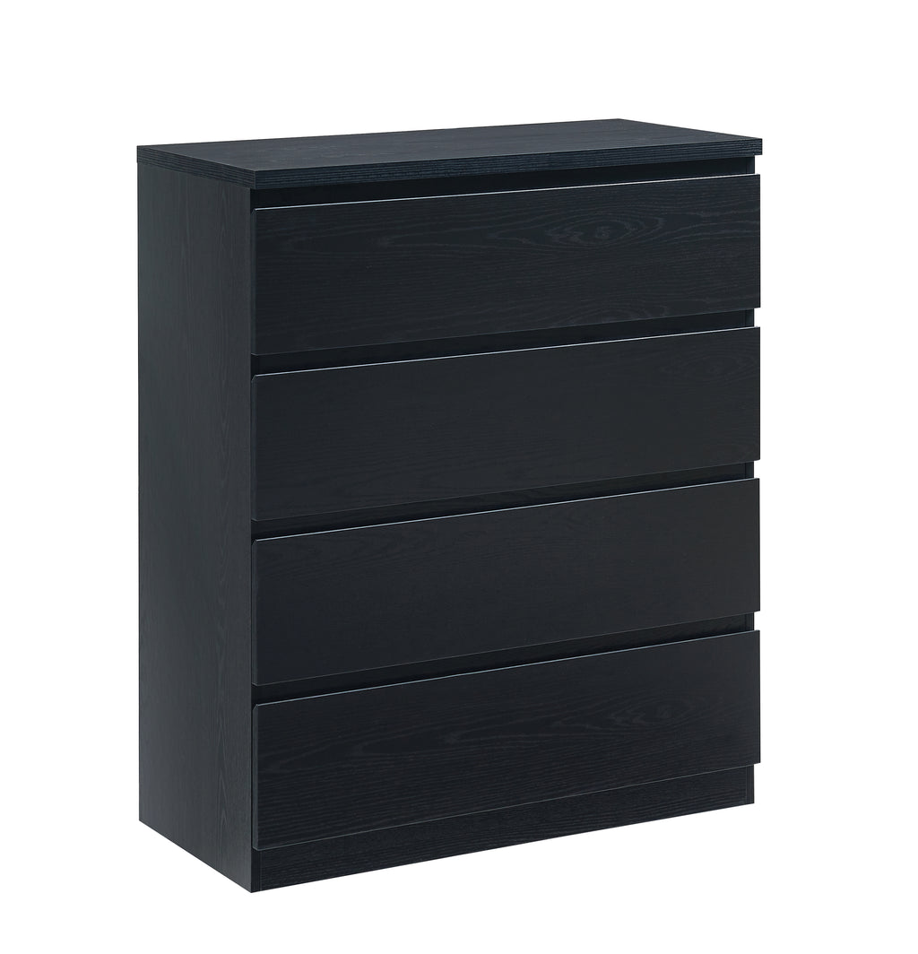 4 Drawer Dresser,Modern Storage Chest of Drawers,31.5In Black Dresser for Closet with Handle-Free Design, Closet Chests Organizer for Bedroom, Living Room,Black - Grand Goldman Shop