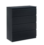 4 Drawer Dresser,Modern Storage Chest of Drawers,31.5In Black Dresser for Closet with Handle-Free Design, Closet Chests Organizer for Bedroom, Living Room,Black - Grand Goldman Shop