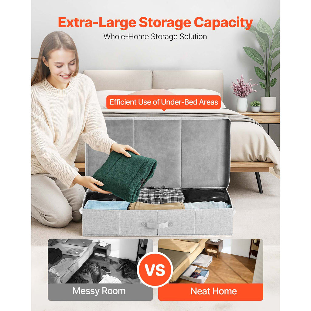 Under Bed Storage 48L Foldable Underbed Box for Household Organization 2 Pack - Grand Goldman Shop
