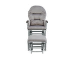 Madison Glider and Ottoman Gray Wood and Light Gray Fabric | Premium Home Decor - Grand Goldman