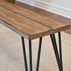 Aryven Industrial Wood Dining Bench, Rustic Dark Pine Finish - Grand Goldman Shop