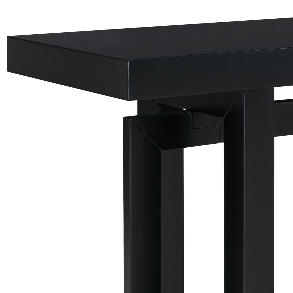 U_STYLE 59.1'' Painted Entryway Table with Pine Veneer,Unique Triple Rectangle Design Console Table with Thick Pine Wood Legs,Extra Long Sofa Table Versatile for Hallway, Living Room,Kitchen - Grand Goldman Shop