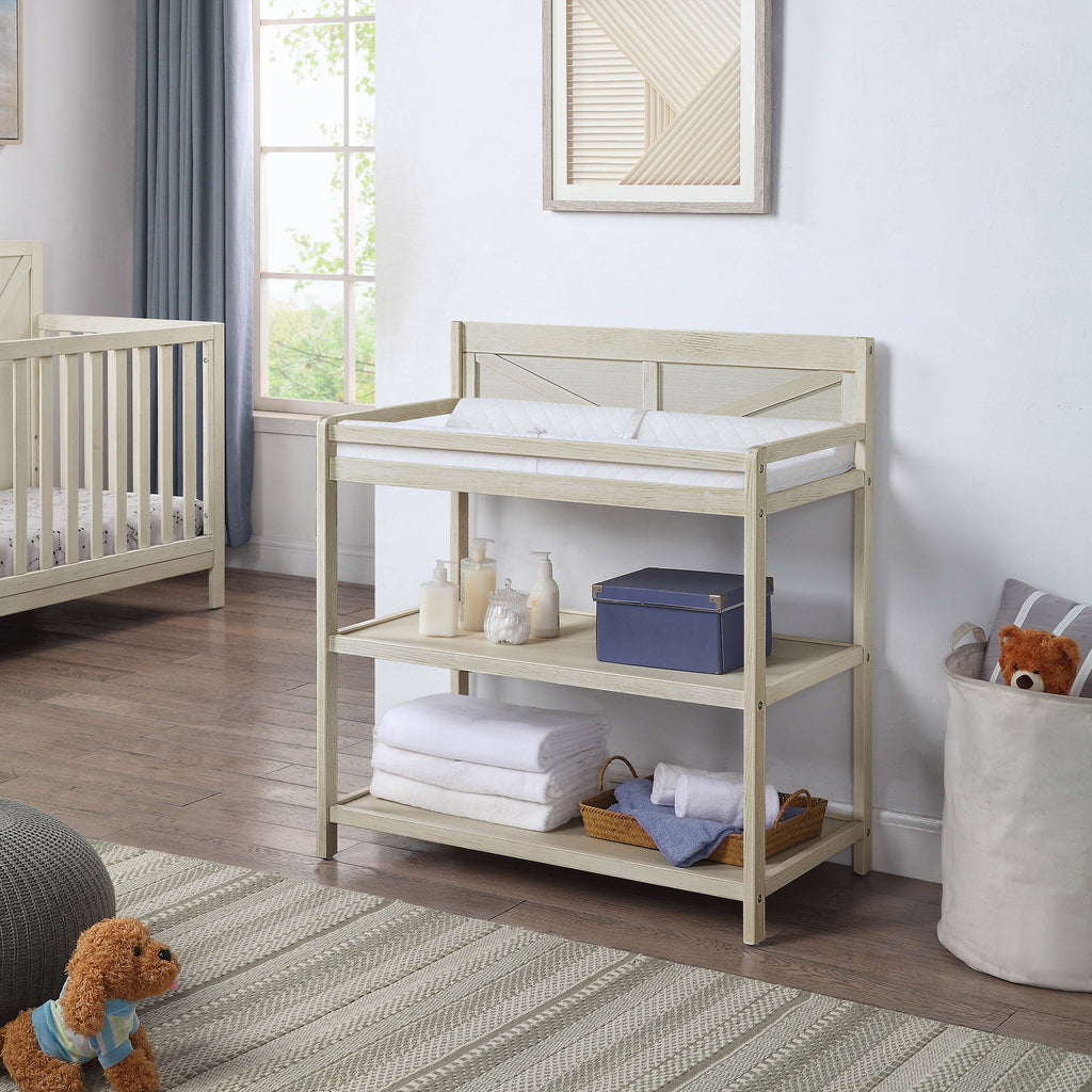 Barnside Changing Table Washed Gray | Premium Home Decor - Grand Goldman