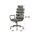 Calan Vintage Black Top Grain Leather Office Chair | Premium Home Decor - Grand Goldman