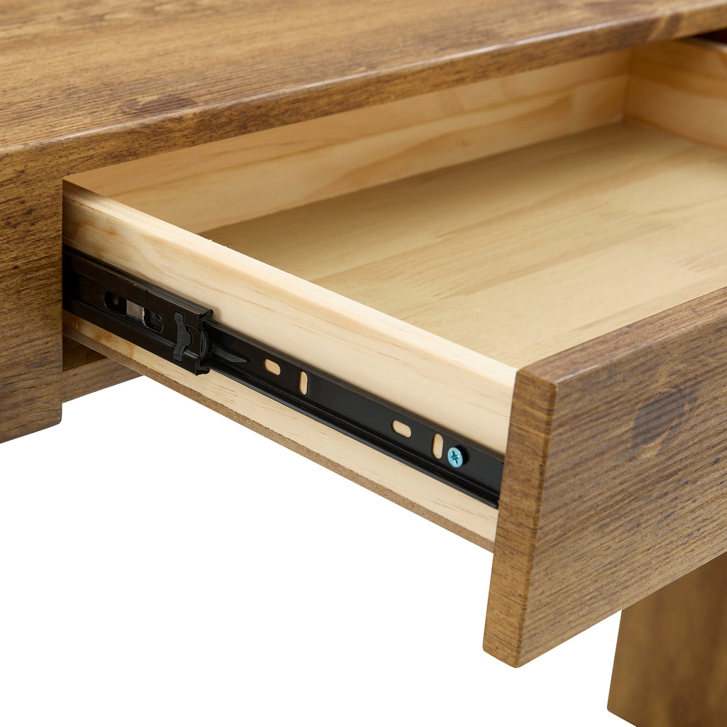 Elegant Natural Wood Grain Bar Table-50 Inches Long, a Practical Choice for Modern Homes.Wood Grain Texture Sticker,Equipped With Two Drawers.Serving As A Bar Table Or A Desk. - Grand Goldman Shop