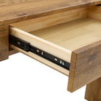 Elegant Natural Wood Grain Bar Table-50 Inches Long, a Practical Choice for Modern Homes.Wood Grain Texture Sticker,Equipped With Two Drawers.Serving As A Bar Table Or A Desk. - Grand Goldman Shop