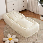 Upholstered Foldable Lazy Sofa Bed for Adults and Pets, Adjustable Recliner with 5 Positions, Off White Corduroy, 70.87 x 37.40 x 11.02 inches - Grand Goldman Shop