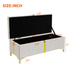 2-Pieces Bedroom Sets,Queen Size Upholstered Platform Bed with Hydraulic Storage System,Storage Ottoman with Metal Legs,Beige(Old SKU:N733S207778A) - Grand Goldman Shop