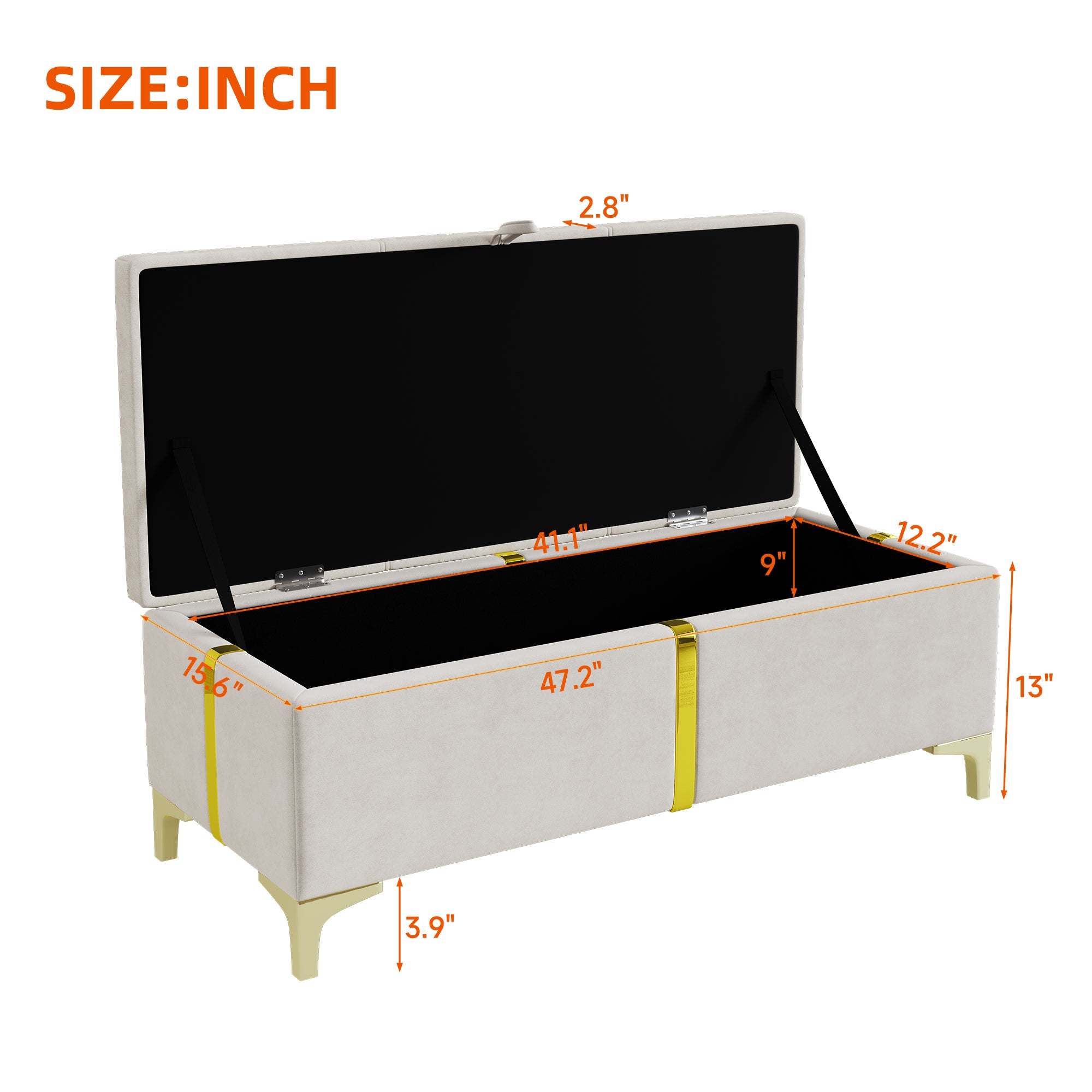 2-Pieces Bedroom Sets,Queen Size Upholstered Platform Bed with Hydraulic Storage System,Storage Ottoman with Metal Legs,Beige(Old SKU:N733S207778A) - Grand Goldman Shop