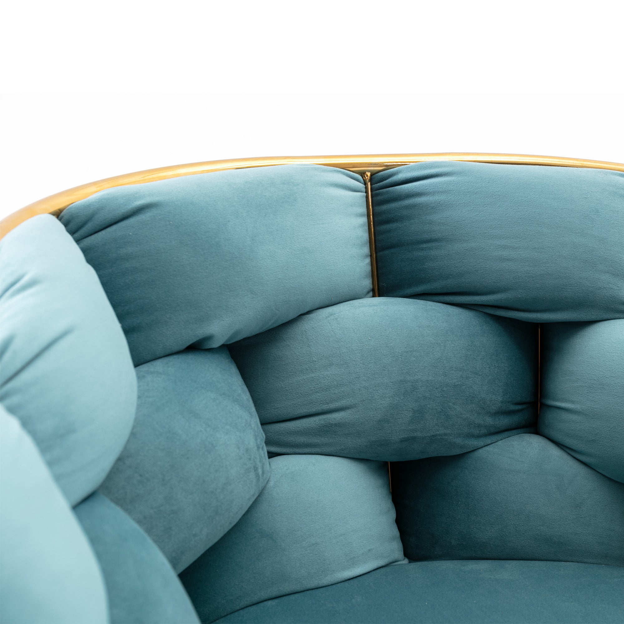 Luxury Modern Simple Leisure Velvet Single Sofa Chair Bedroom Lazy Person Household Dresser Stool Manicure Table Back Chair Blue - Grand Goldman Shop