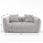 Cozy Beanbag Chair with High Resilience Foam Core for Two - Grey Chenille, 66x35x25 inches - Grand Goldman Shop