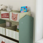 Qaba Toy Organizer with 6 Storage Bins, Kids Storage Unit for Bedroom, Kids Room, 25' x 12' x 26', Green | Premium Home Decor