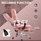 Vinsetto Massage Office Chair with Foot Rest, Executive Office Chair with 6 Vibration Point and Heat, Reclining Computer Chai