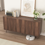 Sideboard Buffet Cabinet with Storage, Long Sideboard Storage Cabinet with 4 Doors, Wood Credenza Console Coffee Bar Cabinets with Adjustable Shelves for Living Room Kitchen Dining Room Walnut - Grand Goldman Shop