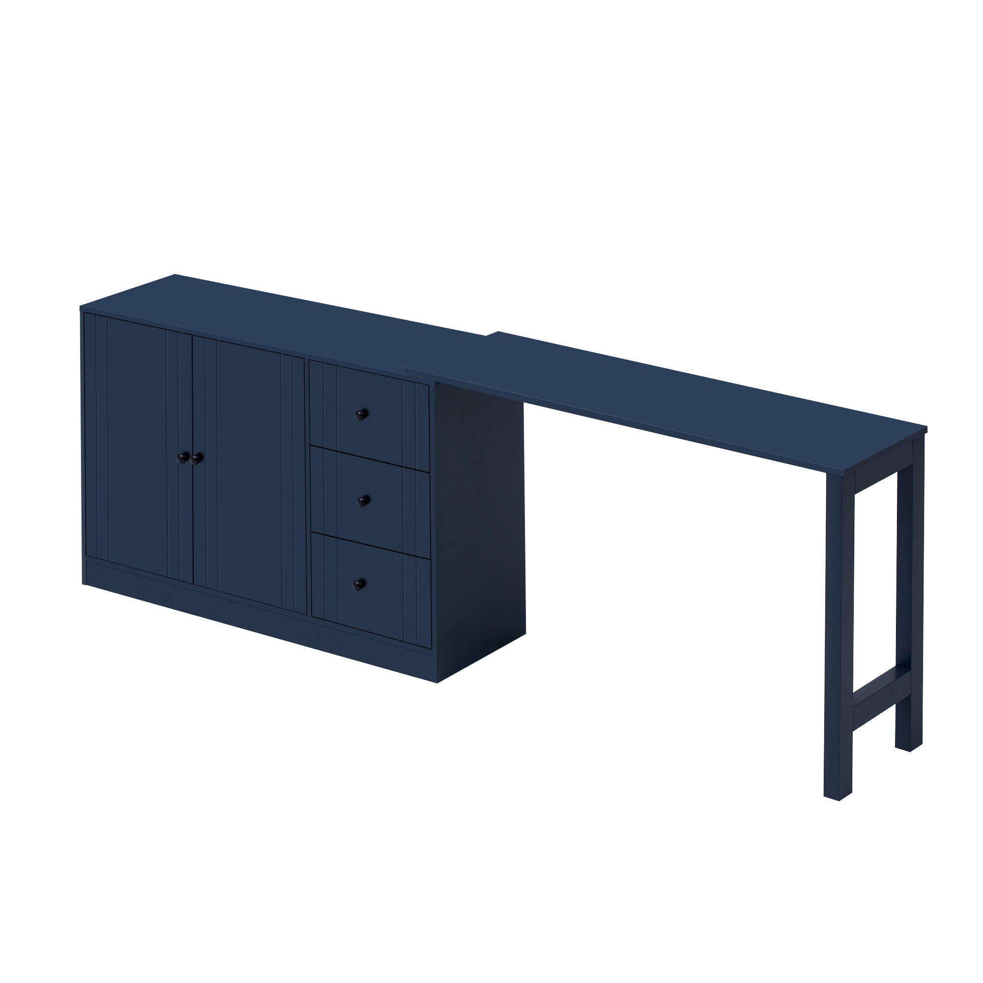 U_STYLE 89.7''Wooden Sideboard with Extendable Table,Multifunctional Storage Cabinet with 2 Doors and 3 Drawers,for Living Room,Study,Foyer and Kitchen - Grand Goldman Shop
