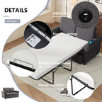 Orisfur Pull Out Sofa Bed Loveseat Sleeper with Twin Size Memory Mattress and USB Ports, Grey Linen, 57.9' - Grand Goldman Shop