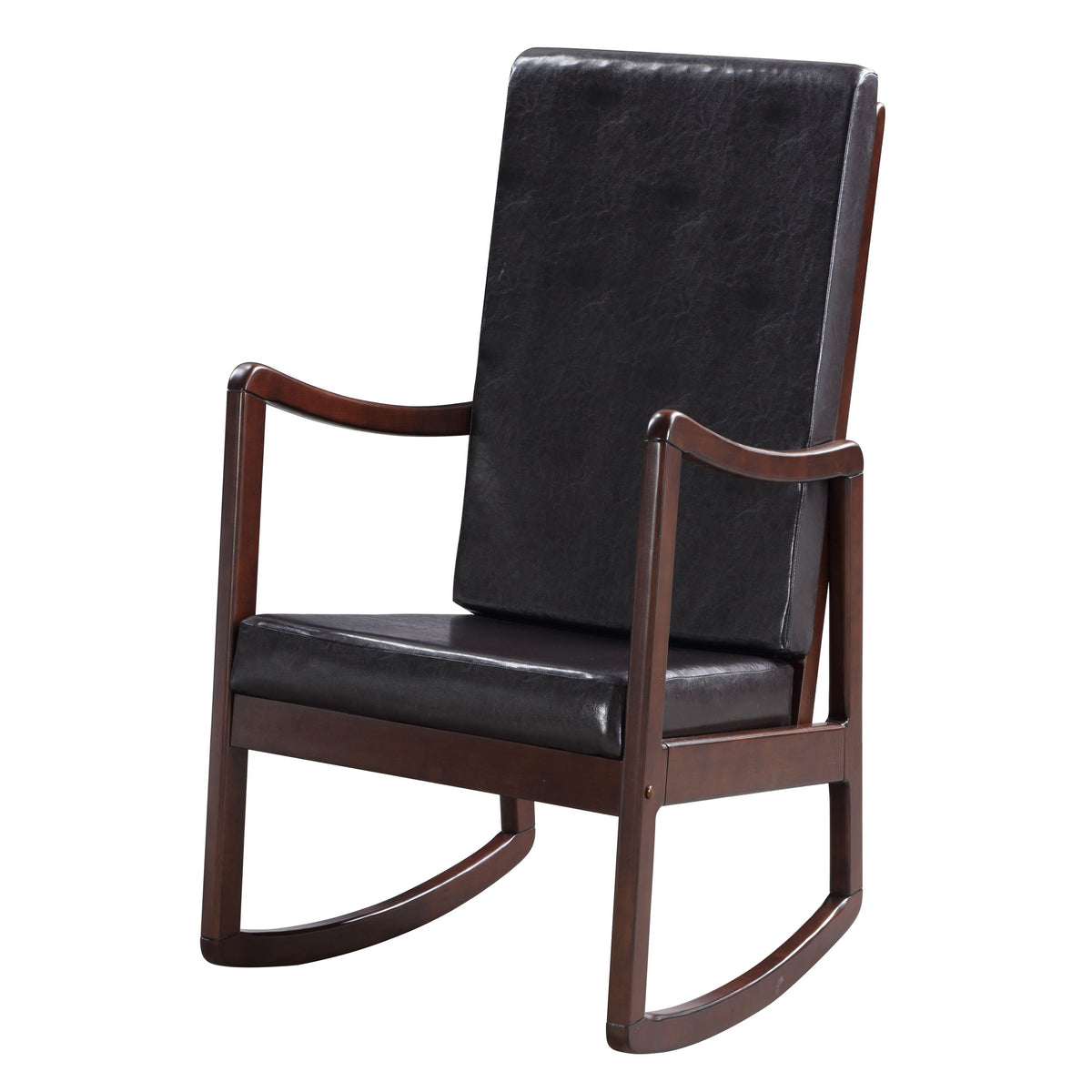 Dark Brown and Espresso Rocking Chair with Armrest - Grand Goldman Shop