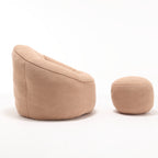 Bedding Bean Bag Sofa Chair with High-Pressure Foam and Footrest, Tan Microfiber - Grand Goldman Shop