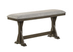 1pc Rustic Upholstered Counter Height Dining Bench Rich Wood Finish Wooden Dining Room Furniture Brown - Grand Goldman Shop