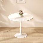 Modern Round Dining Table, ∅31.5'' Kitchen Dining Room Furniture, Coffee Table, Leisure Table, Living Room Table, Oval Dining Table, WHTIE - Grand Goldman Shop
