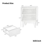 2 Set Nightstands Features Vintage-style and Bevel Design, Made of MDF, Mid Century Modern Nightstand, Night Stand for Bedroom - Grand Goldman Shop