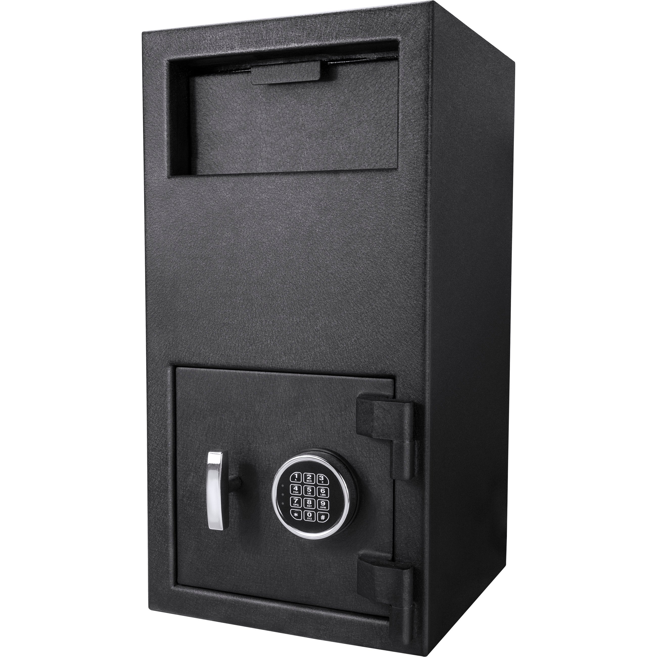 Black Steel Keypad Depository Safe with Anti-Fishing Baffles and Digital Lock, 1.72 Cu Ft - Grand Goldman
