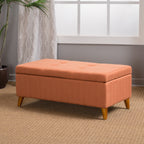 Home Decor, Tufted Ainsley Button Storage Ottoman Bench with Hinged Lid , Ottoman Bench with Storage for Living Room & Bedroom,solid wood leg - Grand Goldman Shop