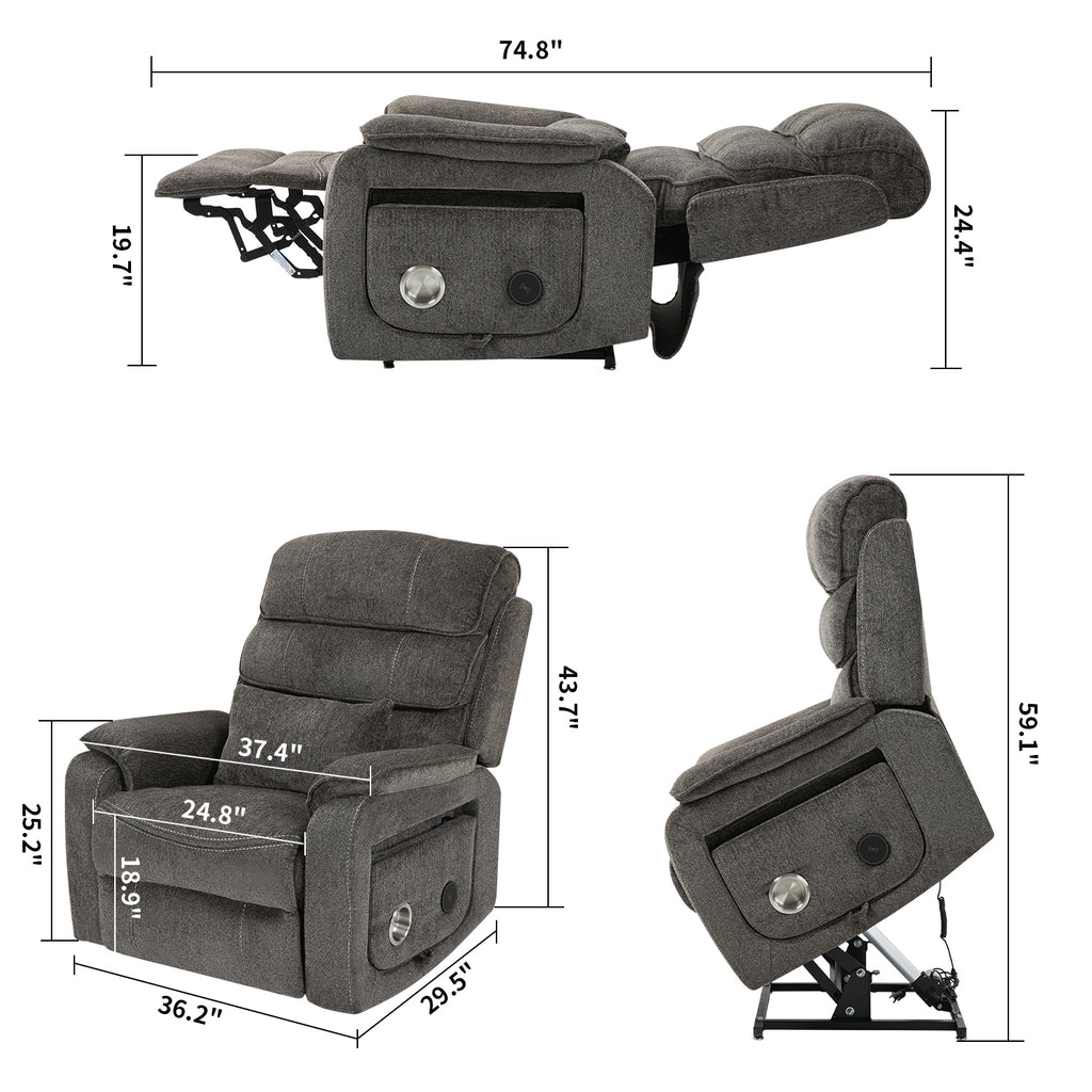 Lounge chair lift chair relax sofa chair sitting room furniture sitting room power supply elderly electric lounge chair (180 degree lying flat) - Grand Goldman Shop