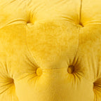 Yellow Modern Velvet Upholstered Ottoman, Exquisite Small End Table, Soft Foot Stool, Dressing Makeup Chair, Comfortable Seat for Living Room, Bedroom, Entrance - Grand Goldman Shop