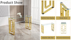 Console Table Stainless Steel Glass,Meal side table Golden Clear  bs-02 - Grand Goldman Shop