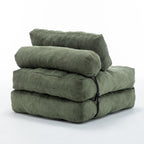 Folding Sofa Bed, Convertible Sleeper Chair with Pillow Foldable Mattress with Back Support, Portable Fold Out Chair Bed Comfy Floor Sofa Lounge for Living Room Bedroom, Green, Single - Grand Goldman Shop