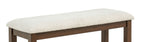 1pc Rich Wood Finish Beige Fabric Upholstered Bench Wooden Dining Room Furniture - Grand Goldman Shop